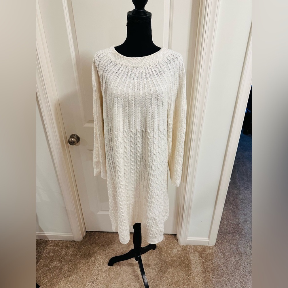 Soft Surroundings Cream Knit Sweater Dress